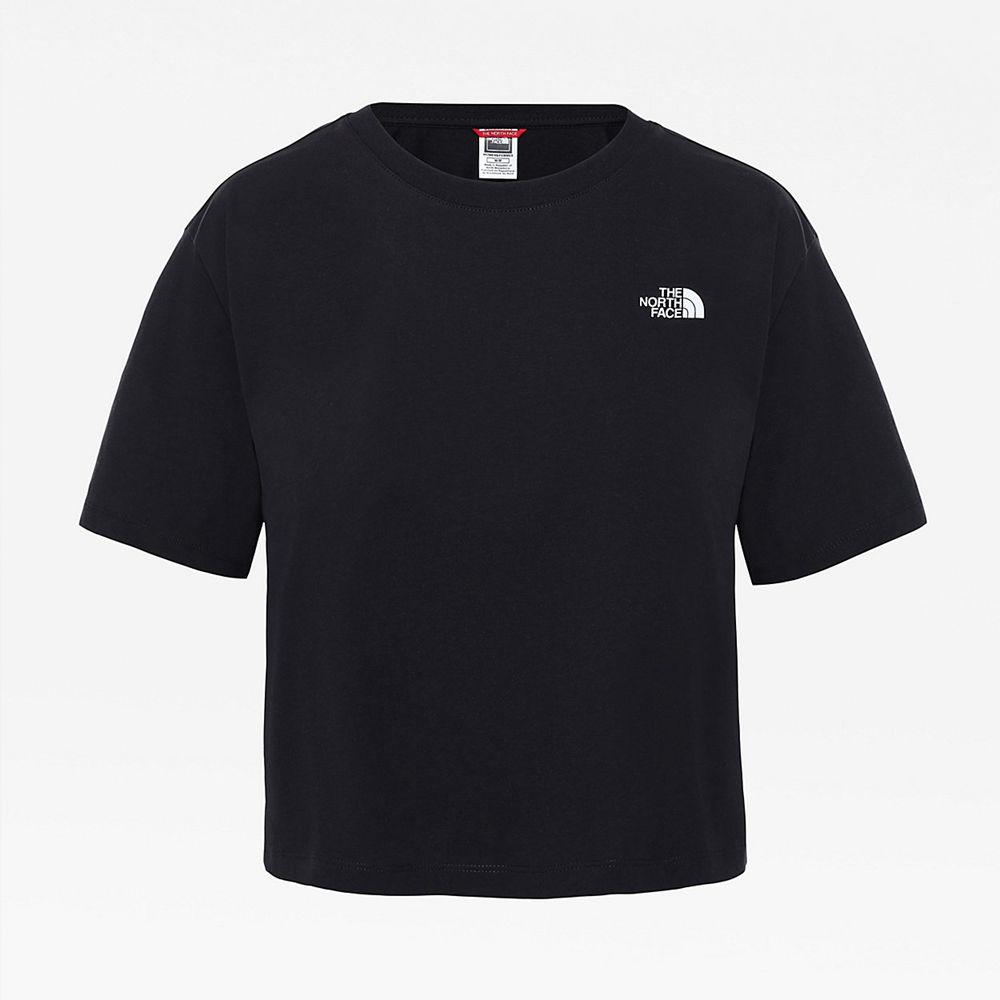 The North Face T-Shirts Womens Australia - The North Face Cropped Simple Dome Black (GNS-984703)